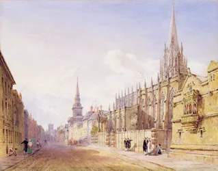 Gelehrte und Figuren vor der St. Mary Magdalen Kirche, Oxford
